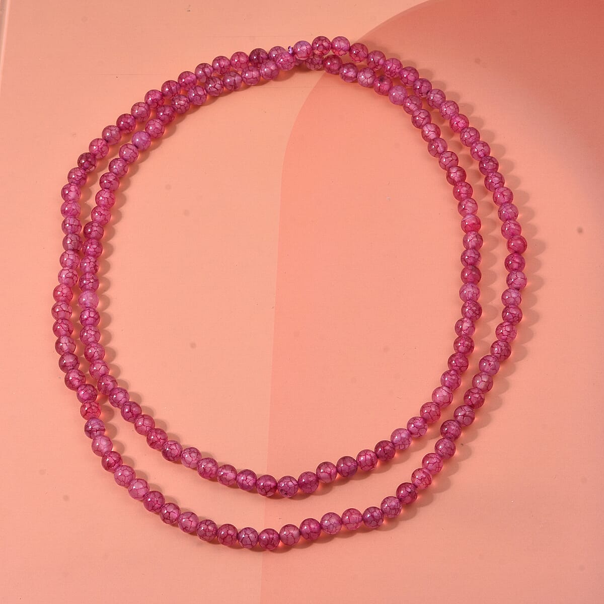 Mix Strawberry Popcorn Agate Beaded Endless Necklace 250.00 ctw (36 Inches) image number 1