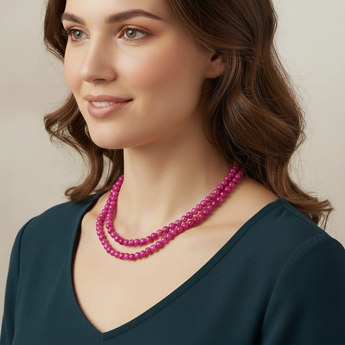 Mix Strawberry Popcorn Agate Beaded Endless Necklace 250.00 ctw (36 Inches) image number 2