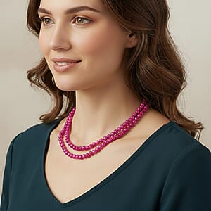 Mix Strawberry Popcorn Agate Beaded Endless Necklace 250.00 ctw (36 Inches)