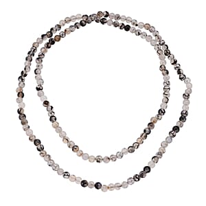 White and Black Popcorn Agate Beaded Endless Necklace 250.00 ctw  (36 Inches)