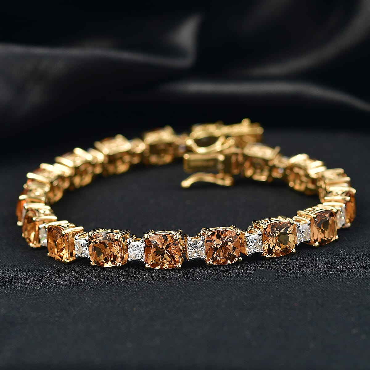 D'Joy Premium Marialite, Moissanite Bracelet in 18K Vermeil YG Over Sterling Silver (6.50 In) 16.25 ctw image number 1