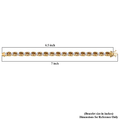 D'Joy Premium Marialite and Moissanite 16.25 ctw Art Deco Bracelet in 18K Vermeil Yellow Gold Over Sterling Silver (6.50 In)