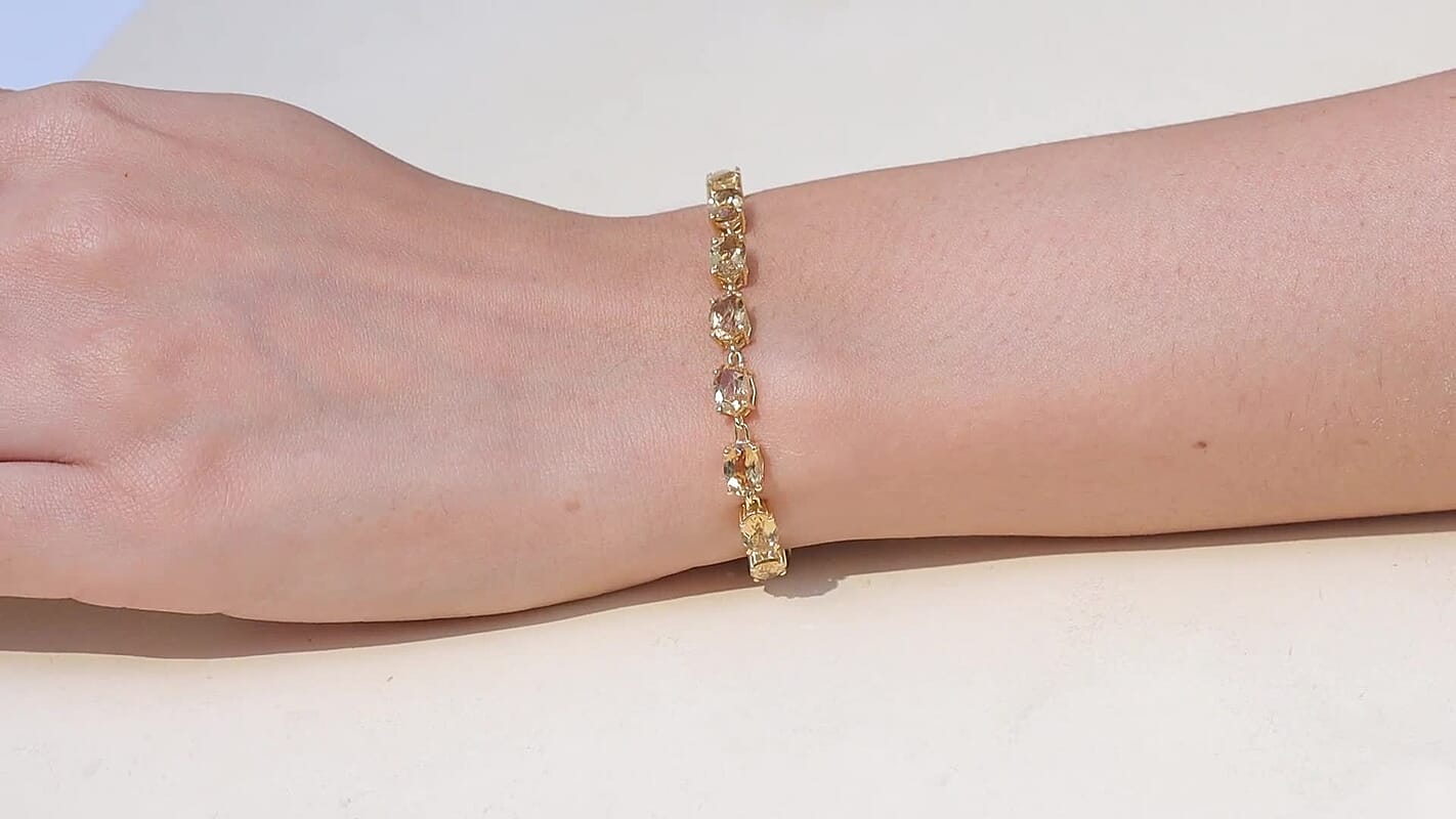 D'Joy Premium Marialite Bracelet in 18K Vermeil YG Over Sterling Silver (6.50 In) 10.50 ctw