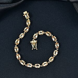 D'Joy Premium Marialite 10.50 ctw Tennis Bracelet in 18K Vermeil Yellow Gold Over Sterling Silver (6.50 In)
