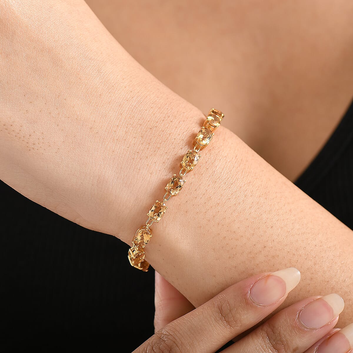 D'Joy Premium Marialite Bracelet in 18K Vermeil YG Over Sterling Silver (6.50 In) 10.50 ctw image number 2