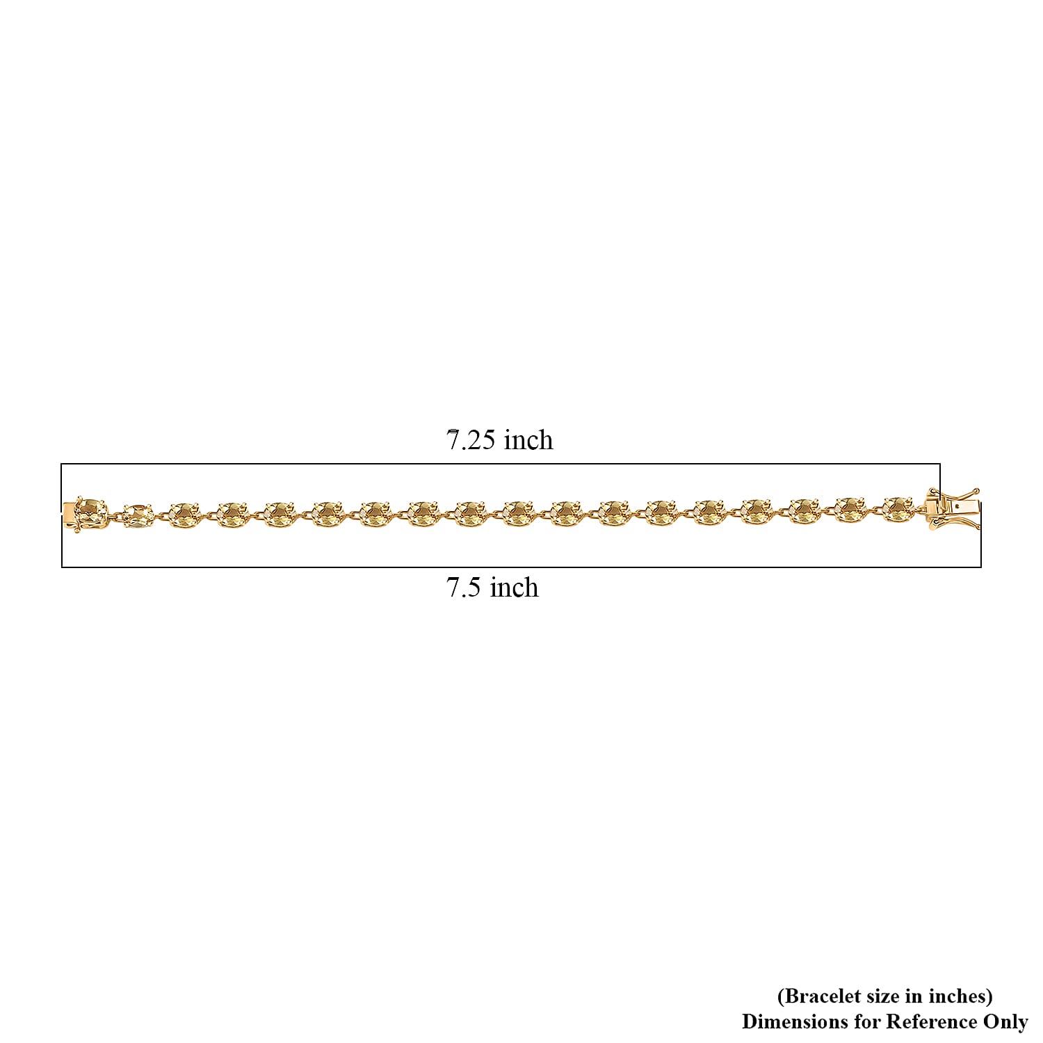 D'Joy Premium Marialite 11.85 ctw Tennis Bracelet in 18K Vermeil Yellow Gold Over Sterling Silver (7.25 In)
