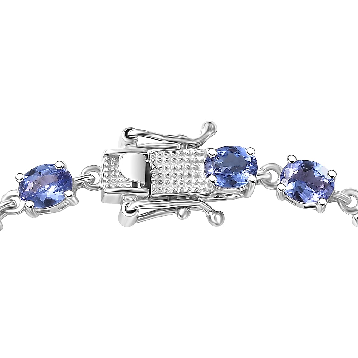D'Joy AAA Tanzanite 9.40 ctw Bracelet in Rhodium Over Sterling Silver (8.00 In) image number 3