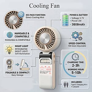 Livmore White Cooling Fan with LED Light