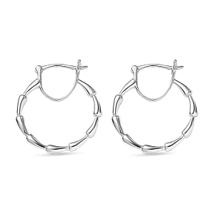 D'Joy Platinum Over Sterling Silver Hoop Earrings (4.72 g)