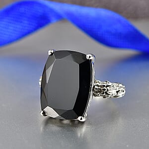 EverTrue Thai Black Spinel 24.50 ctw Ring in Platinum Bond (Size 7.0)