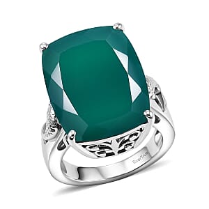 EverTrue Green Onyx Living Creature Ring in Platinum Bond (Size 10.0) 15.00 ctw