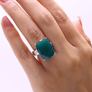 EverTrue Green Onyx Living Creature Ring in Platinum Bond (Size 10.0) 15.00 ctw