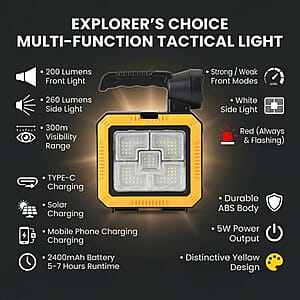 Yellow Luminous Flashlight Tool (2400 mAh Battery)
