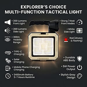Solar Flashlight, Powerbank and Toolbox (2400 mAh Battery)