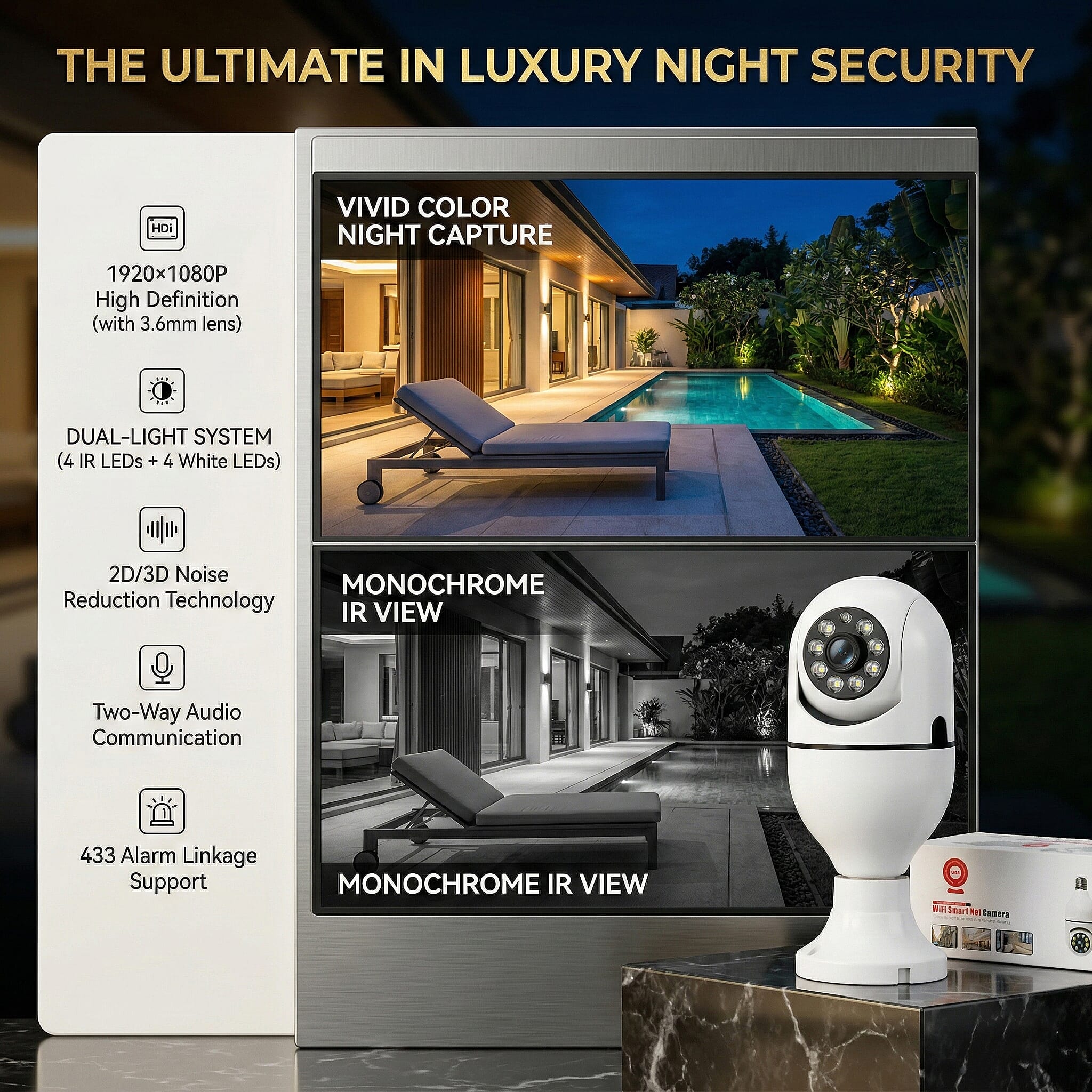 Double Light Embedded Linux System Security Camera