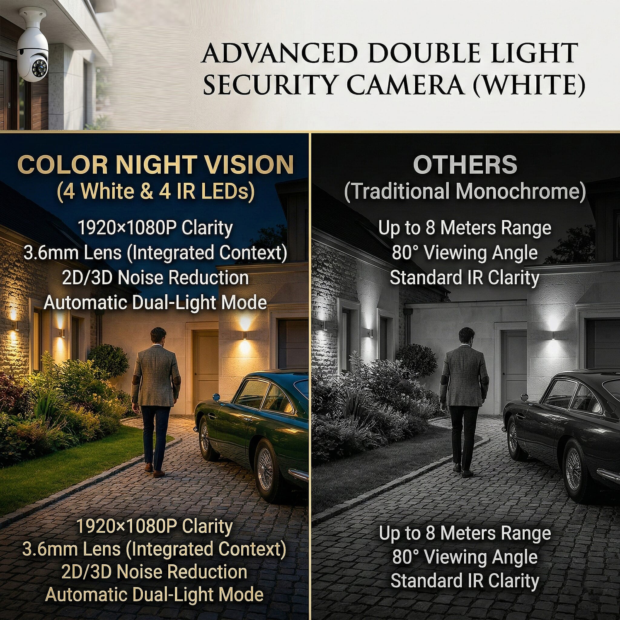 Double Light Embedded Linux System Security Camera