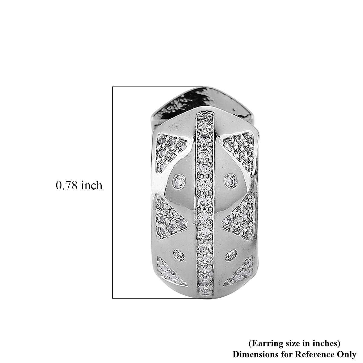 Simulated Diamond Hoop Earrings in Silvertone image number 5