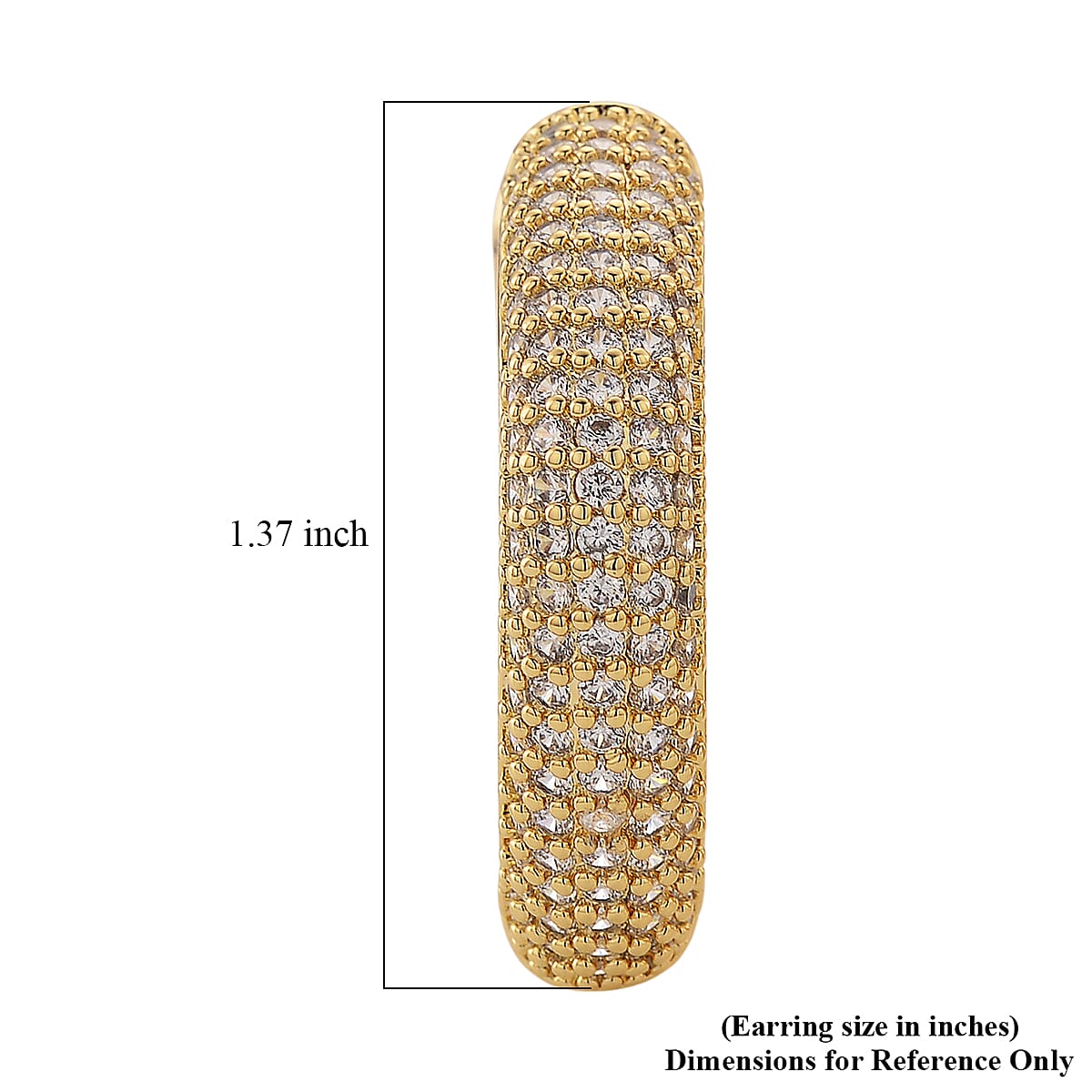 Simulated Diamond Hoop Earrings in Goldtone