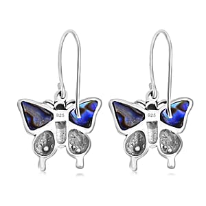 Bali Legacy Abalone Shell Double Side Butterfly Earrings in Sterling Silver