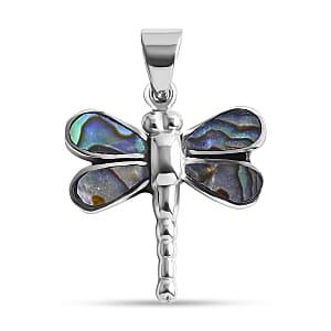 Bali Legacy Abalone Shell Dragonfly Pendant in Sterling Silver