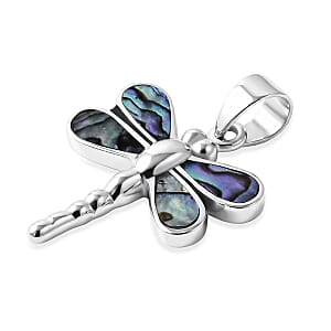 Bali Legacy Abalone Shell Dragonfly Pendant in Sterling Silver