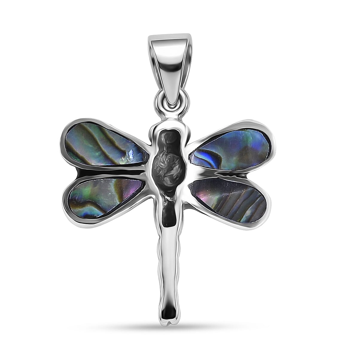 Bali Legacy Abalone Shell Dragonfly Pendant in Sterling Silver image number 4