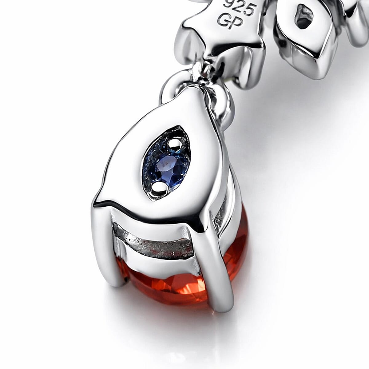 GP Italian Garden Collection Premium Mozambique Garnet and Multi Gemstone 2.40 ctw Earrings in Rhodium Over Sterling Silver image number 6