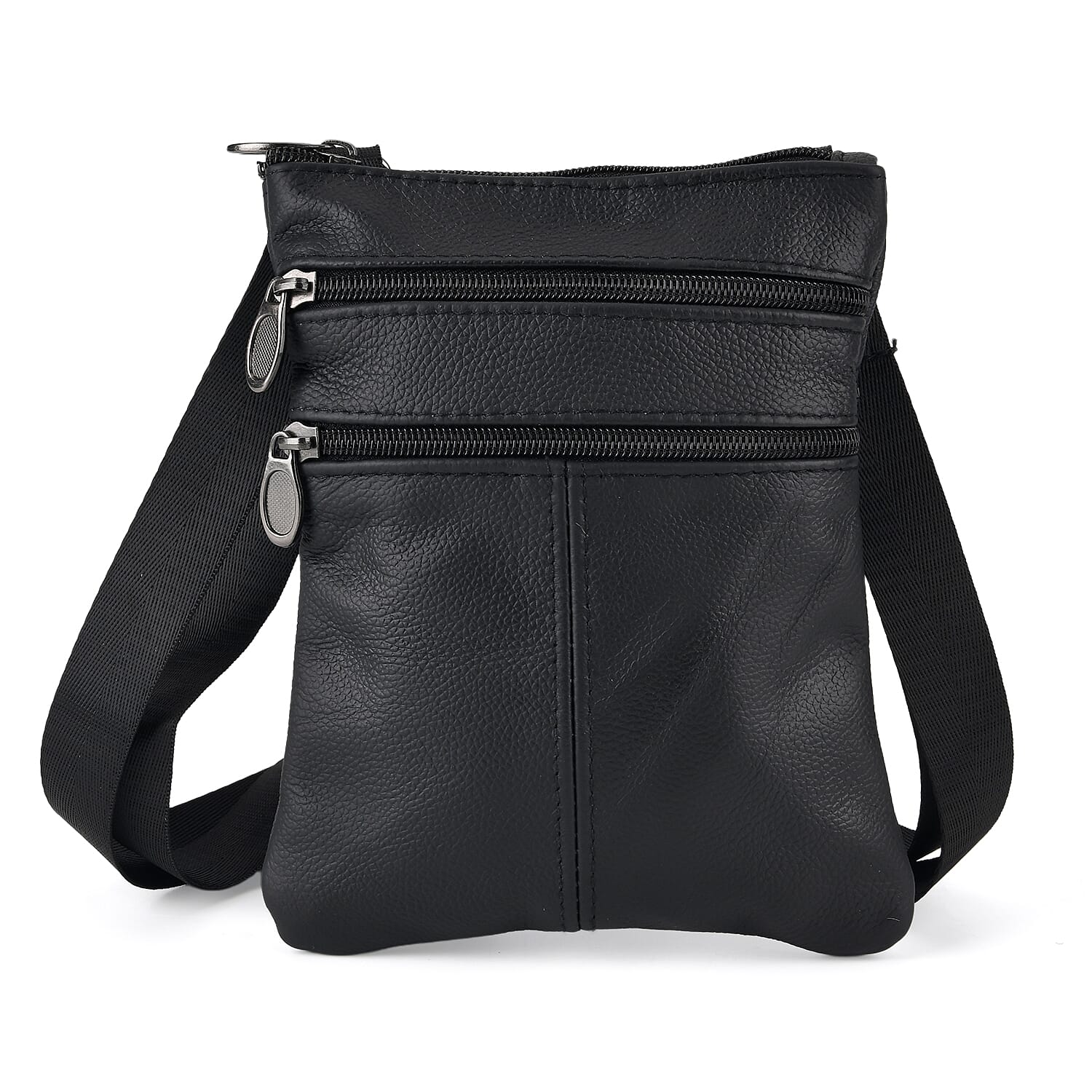 La Marey Black Cowhide Leather Crossbody Bag