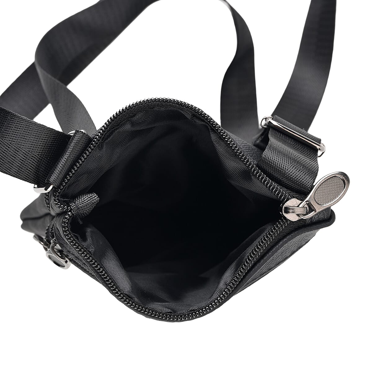 La Marey Black Cowhide Leather Crossbody Bag image number 2