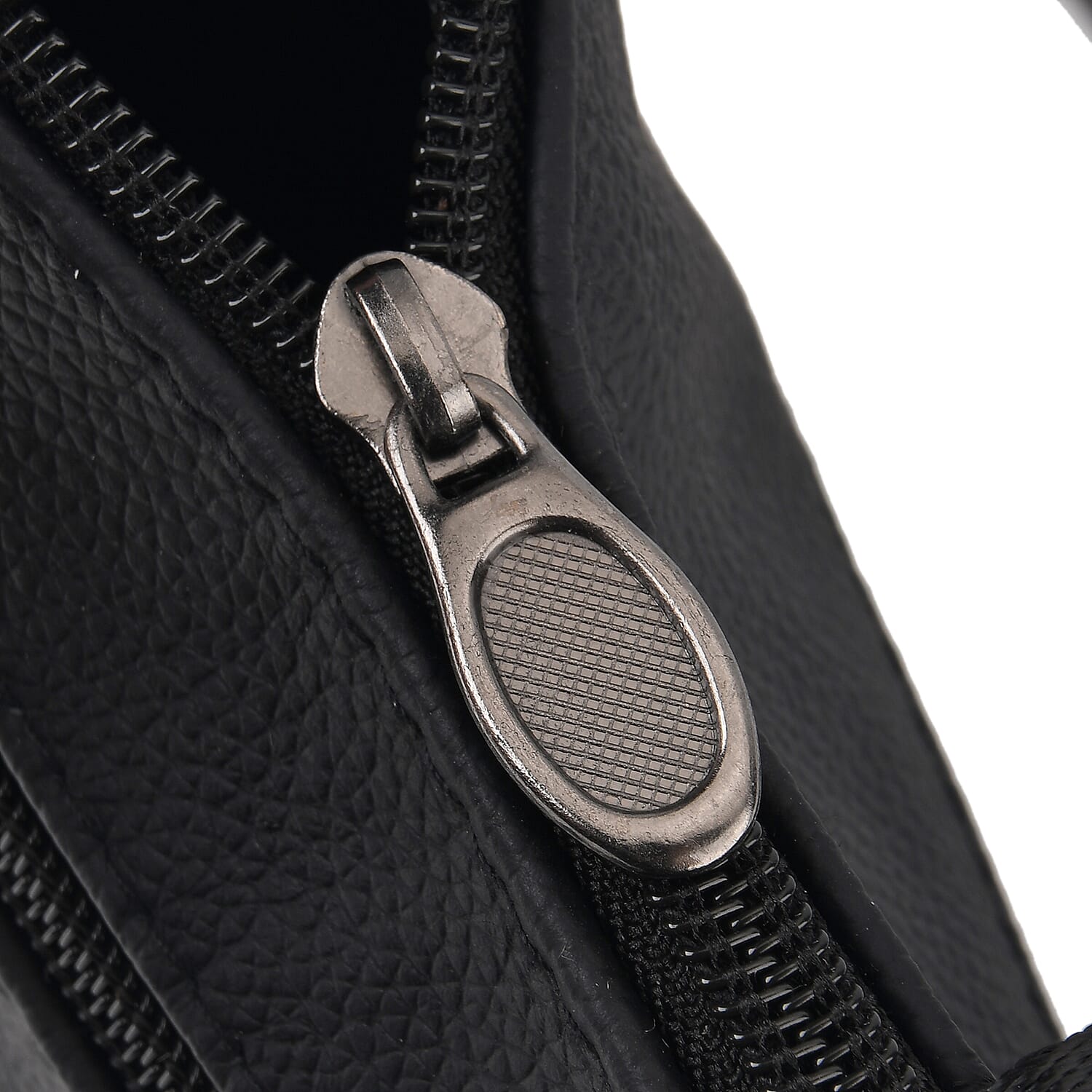 La Marey Black Cowhide Leather Crossbody Bag