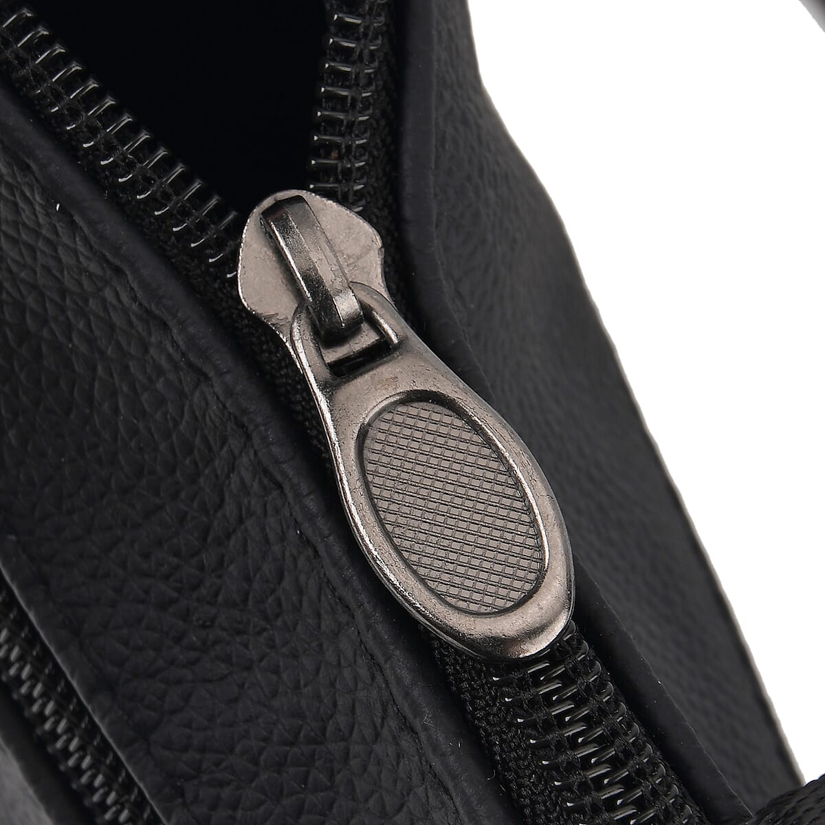 La Marey Black Cowhide Leather Crossbody Bag image number 3