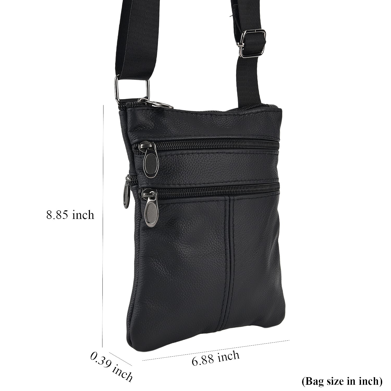 La Marey Black Cowhide Leather Crossbody Bag