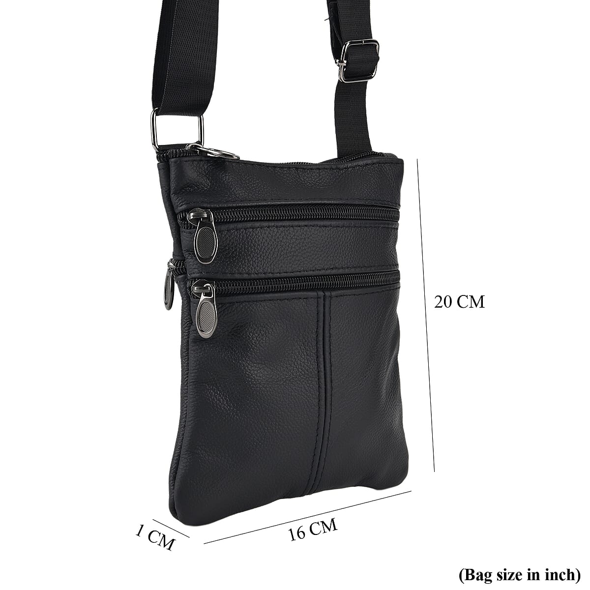 La Marey Black Cowhide Leather Crossbody Bag image number 4