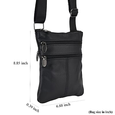 La Marey Black Cowhide Leather Crossbody Bag