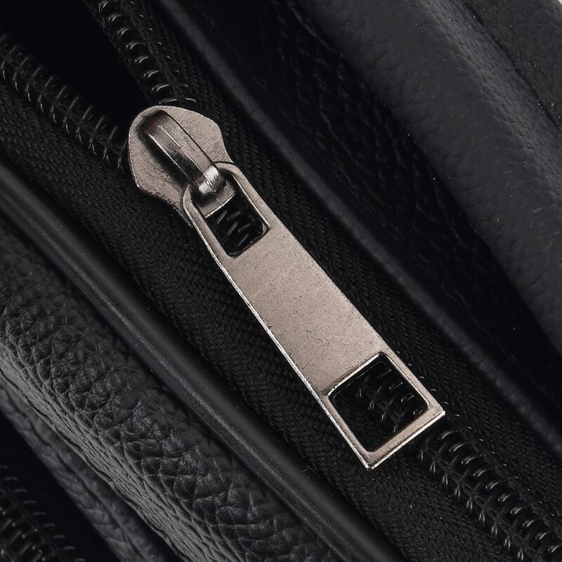 La Marey Black Genuine Cowhide Leather Bag with Shoulder Strap