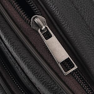 La Marey Brown Genuine Cowhide Leather Bag with Shoulder Strap