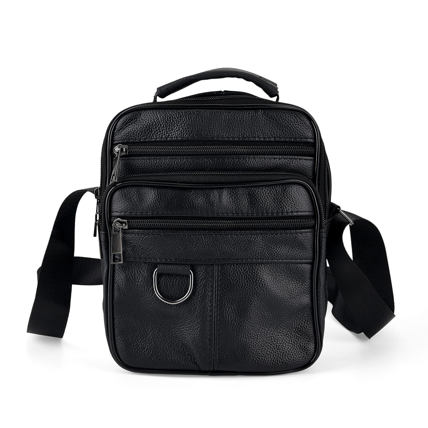 La Marey Black Cowhide Genuine Leather Crossbody Bag