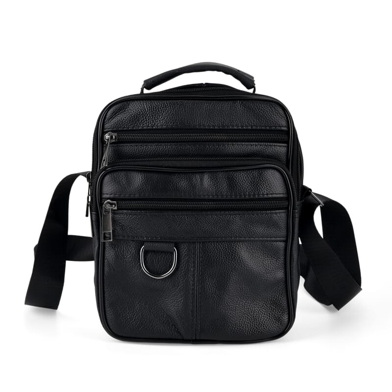 La Marey Black Cowhide Genuine Leather Crossbody Bag