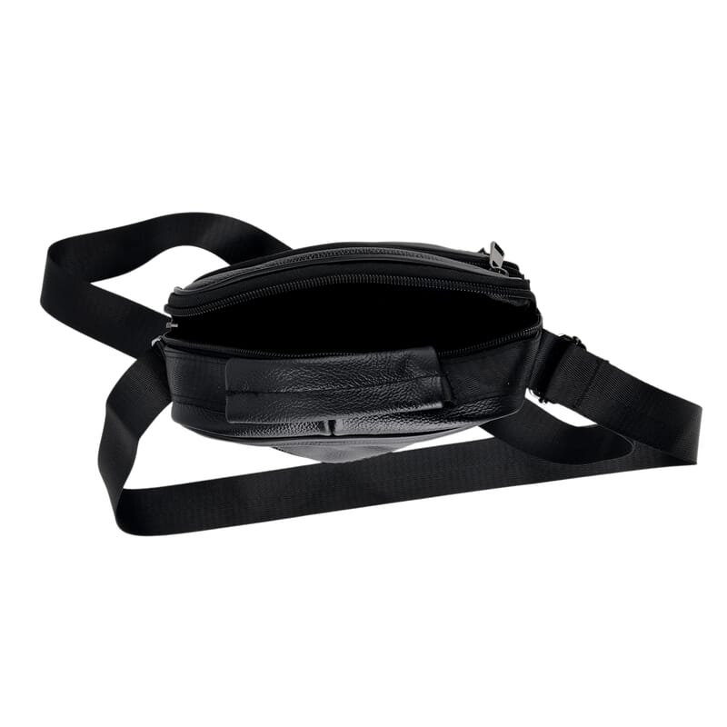 La Marey Black Cowhide Genuine Leather Crossbody Bag