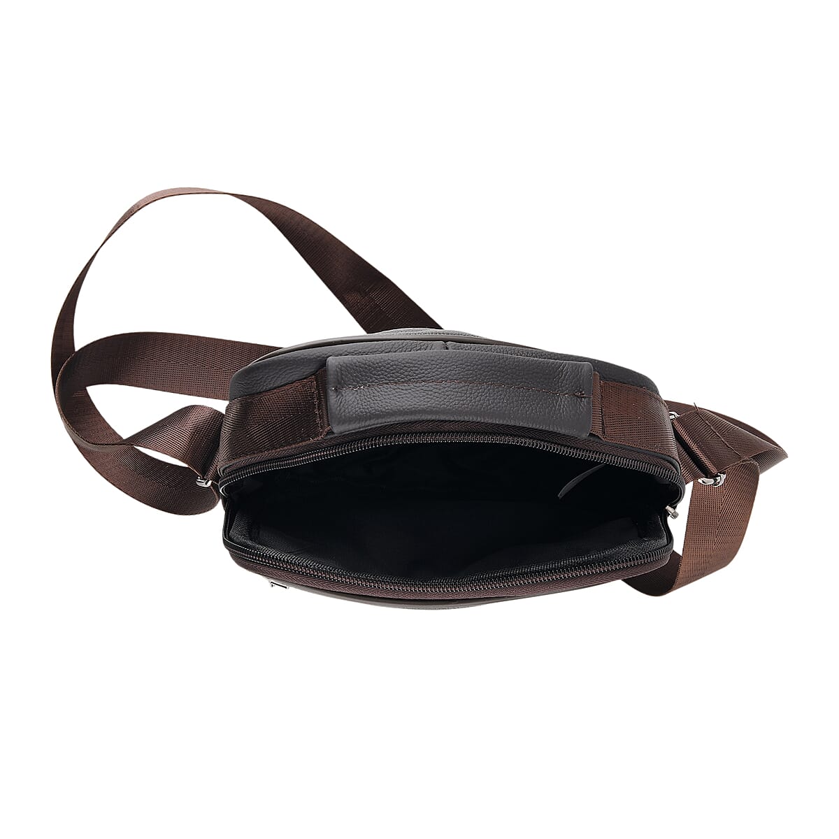 La Marey Brown Cowhide Genuine Leather Crossbody Bag image number 2