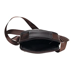 La Marey Brown Cowhide Genuine Leather Crossbody Bag