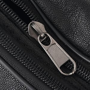 La Marey Black Genuine Cowhide Leather Fanny Pack