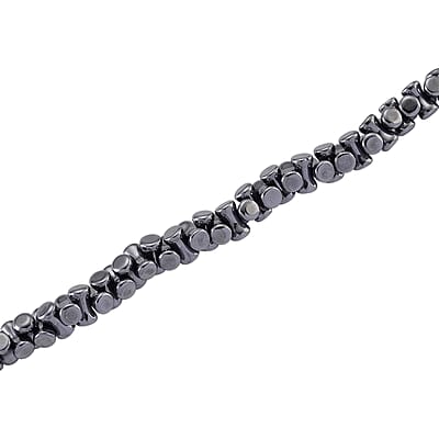 Bone Shape Terahertz 200.00 ctw Beaded Necklace in Stainless Steel 18-20 Inches