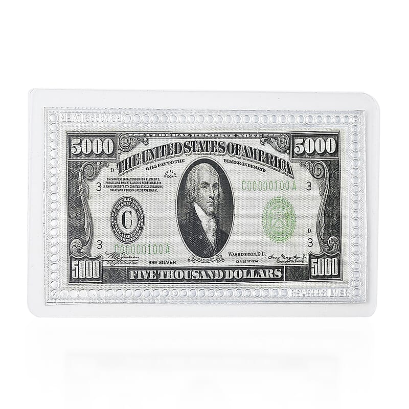 999 Fine Silver Currency Emboss Sheet 1g