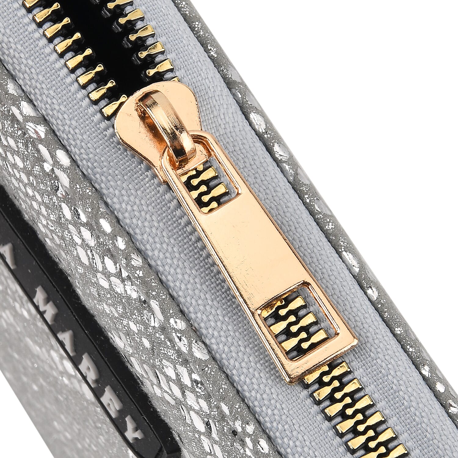 La Marey Black Faux Leather Leopard and Silver Crocodile Print Set of 2 Wallet