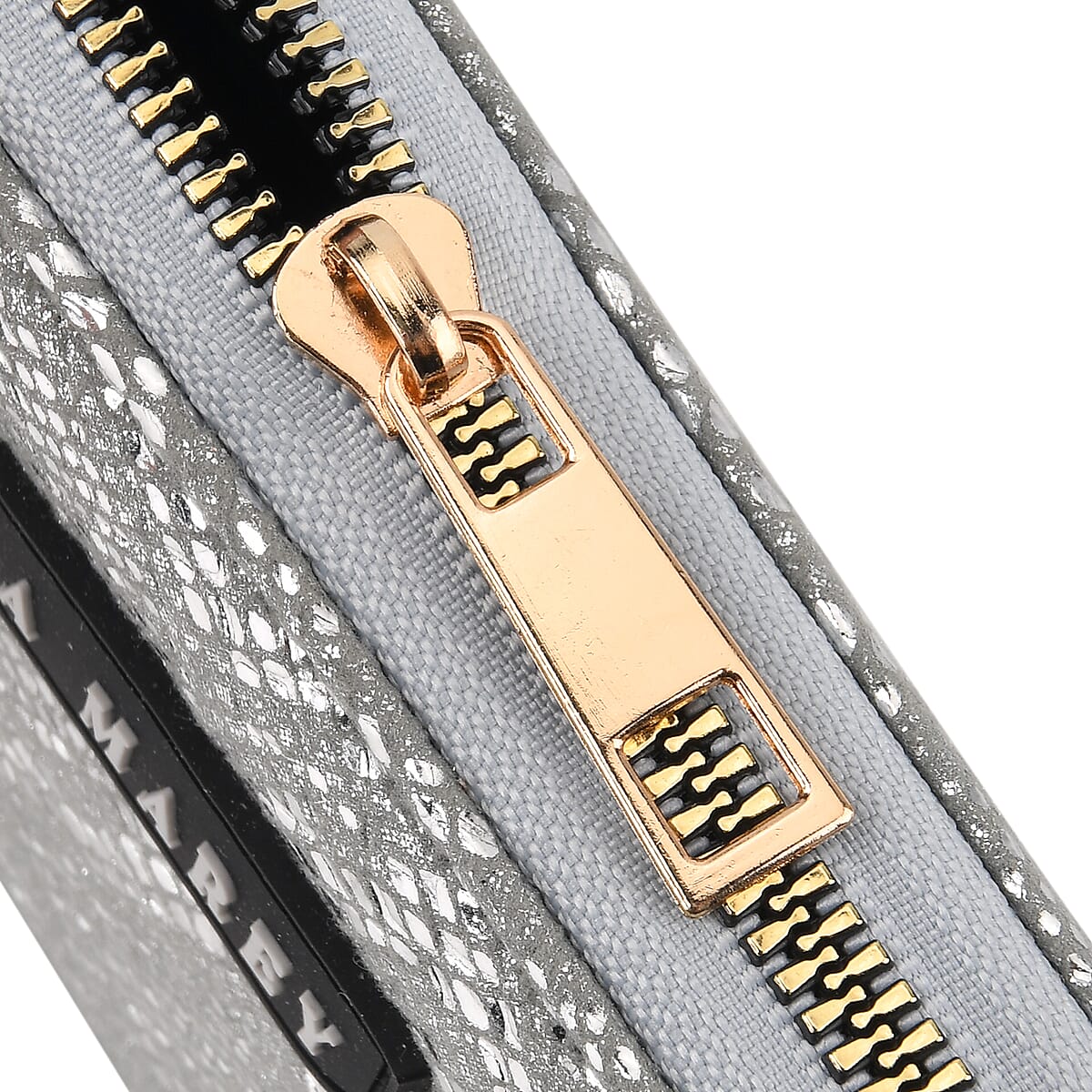  La Marey Black Faux Leather Leopard and Silver Crocodile Print Set of 2 Wallet image number 5