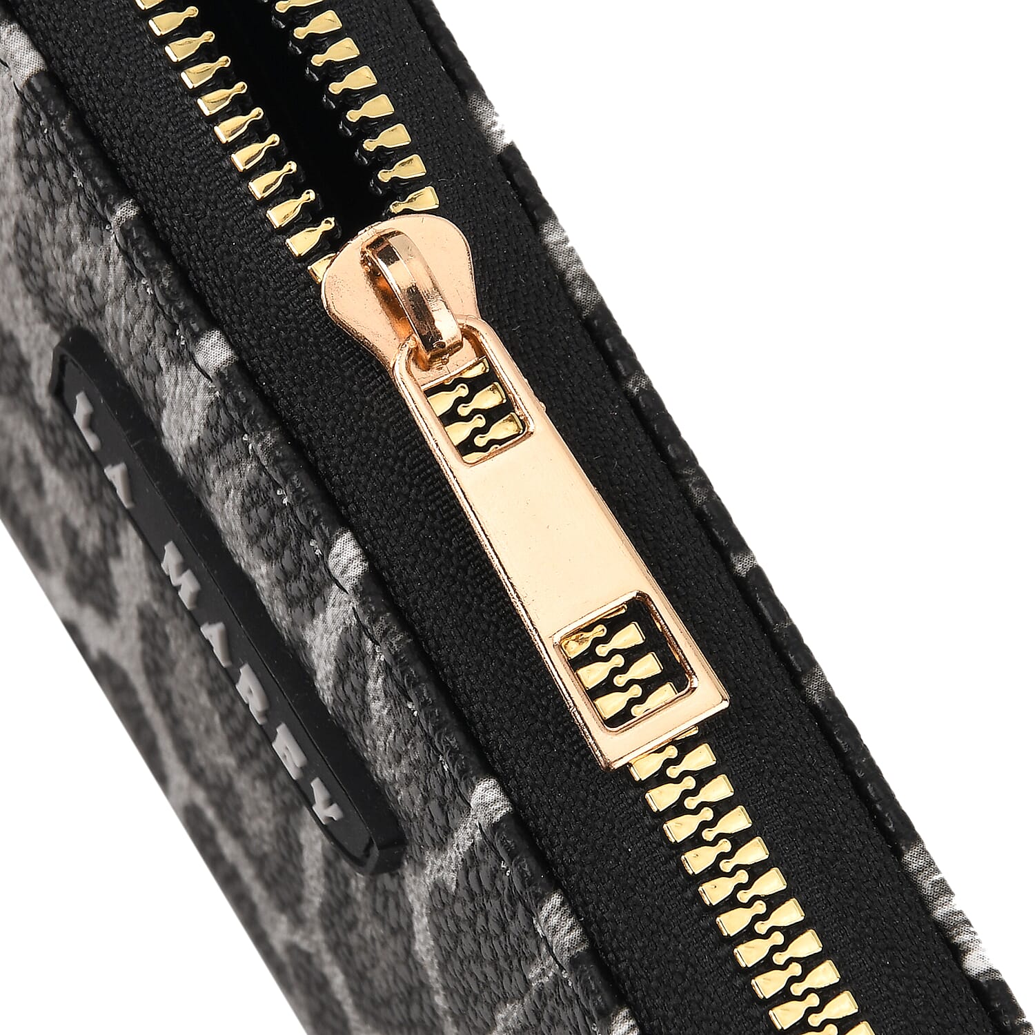 La Marey Black Faux Leather Leopard and Silver Crocodile Print Set of 2 Wallet