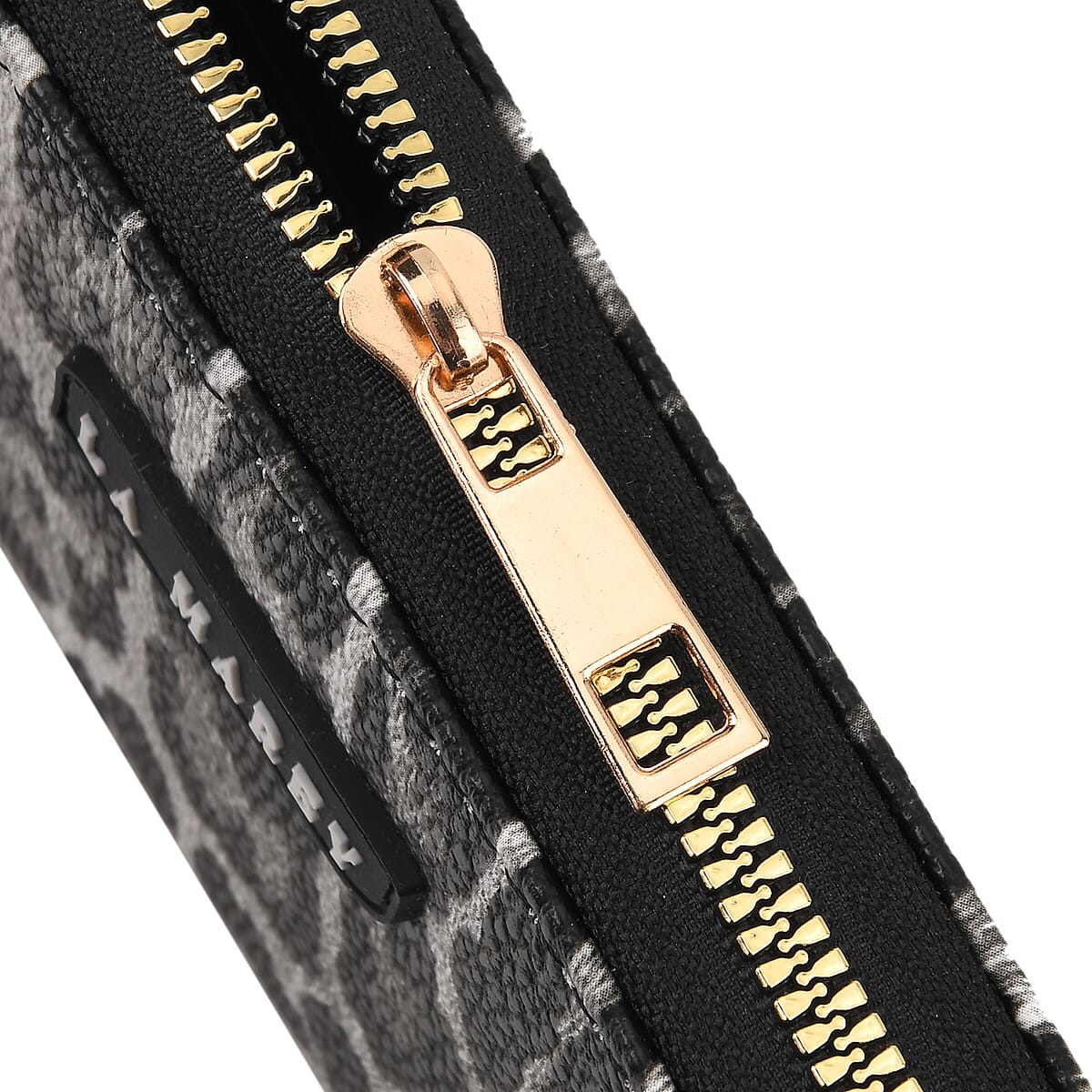  La Marey Black Faux Leather Leopard and Silver Crocodile Print Set of 2 Wallet image number 8