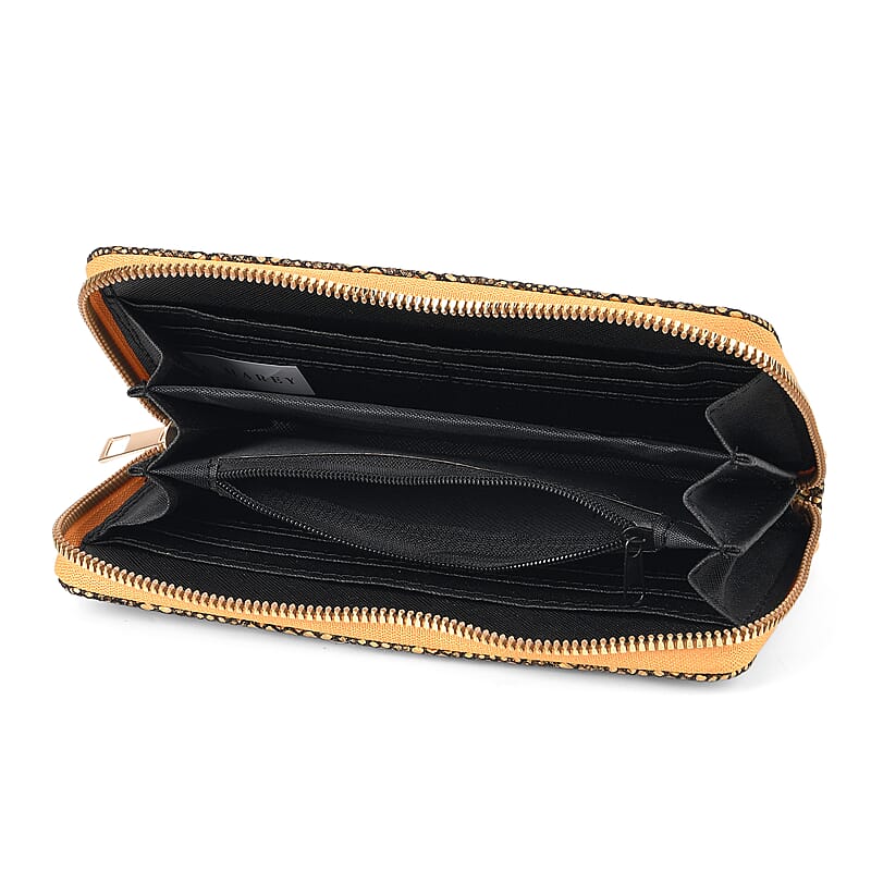 La Marey Brown Faux Leather Leopard and Crocodile Print Set of 2 Wallet