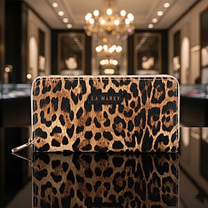  La Marey Silver Faux Leather Leopard and Crocodile Print Set of 2 Wallet